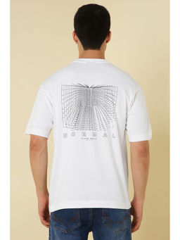 Allen Solly - Men White Graphic Print Crew Neck T-Shirt