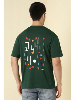 Allen Solly - Men Green Print Crew Neck T-Shirt