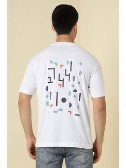 Allen Solly - Men White Print Crew Neck T-Shirt