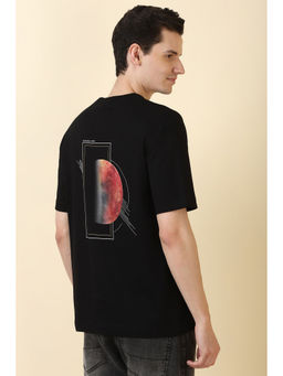 Allen Solly - Men Black Graphic Print Crew Neck T-Shirt