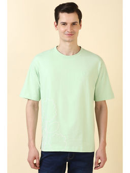 Allen Solly - Men Green Solid Crew Neck T-Shirt