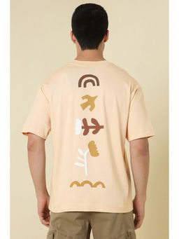 Allen Solly - Men Beige Graphic Print Crew Neck T-Shirt