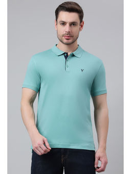Van Heusen - Men Solid Half Sleeves Regular Fit Polo T-Shirt