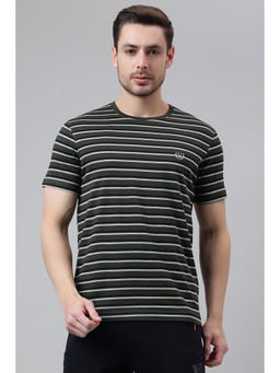 Van Heusen - Men Cotton Stripes Crew Neck Regular Fit T-Shirt