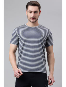 Van Heusen - Men Cotton Stripes Crew Neck Regular Fit T-Shirt