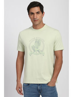 Peter England - Men Green Graphic Print Crew Neck T-Shirt