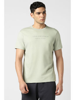 Van Heusen - Men Grey Typography Crew Neck T-Shirt