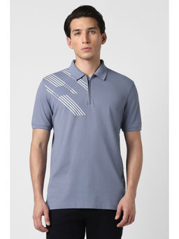 Van Heusen - Men Grey Polo Neck T-Shirt