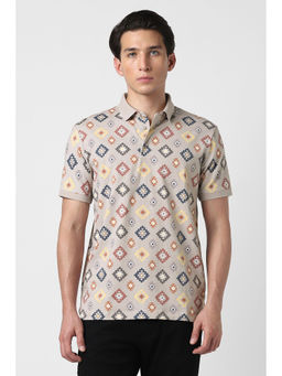 Van Heusen - Men Multi Print Polo Neck T-Shirt