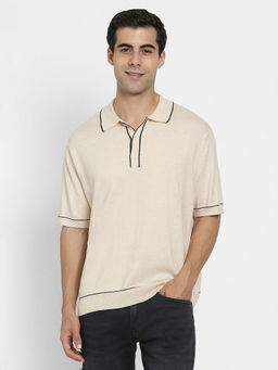 American Eagle - Men White Tipped Polo Shirt