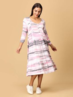 The Mom Store - Creme De Rose Maternity Dress With Nursing