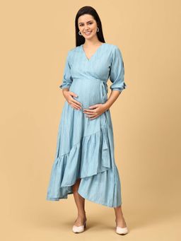 The Mom Store - Blue Belle Maternity Wrap Dress