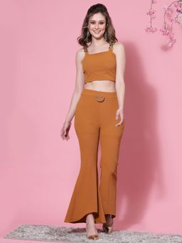 KASSUALLY - Mustard Chain Detailed Co-Ord (Set of 2)