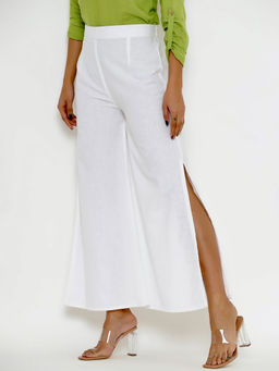 PINKVILLE JAIPUR - White Side Cut Pants