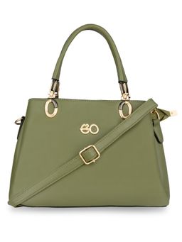E2O - Classy Green Solid Satchel Handbag For Women's