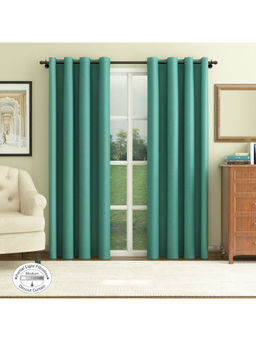 HomeTown - Nora Shades Solid Dim Out Xl Door Curtain in Turquoise Color