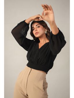 June 9 Clothing - Womens Black Crop Top