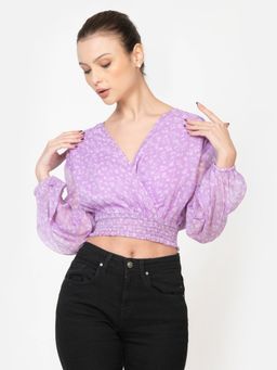 June 9 Clothing - Womens Lavender Crop Top