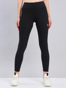 Technosport - Women Solid Skinny Fit Sports Tights with Elasto Plus-Black