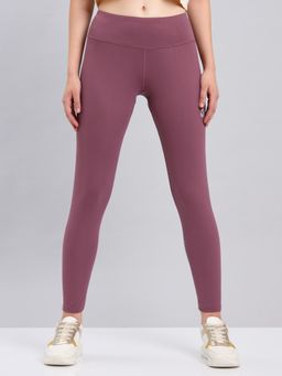 Technosport - Women Solid Skinny Fit Sports Tights with Elasto Plus-Purple