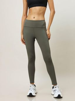 Technosport - Women Solid Skinny Fit Sports Tights with Elasto Lite-Olive
