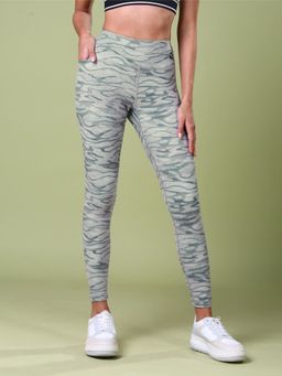 Technosport - Women Printed Skinny Fit Sports Tights with Elasto Plus