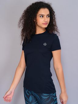Technosport - Women Solid Slim Fit Round Neck Sports T-Shirt with Technocool-Teal