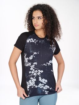 Technosport - Women Printed Slim Fit Round Neck Sports T-Shirt with Technocool