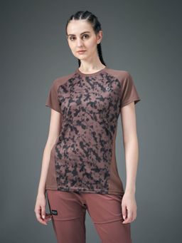 Technosport - Women Printed Slim Fit Round Neck Sports T-Shirt with Technocool Plus