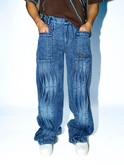 RISING AMONG - Pleated Denim Jeans
