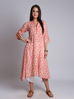 Naina Arunima - Coral Flared Kurta