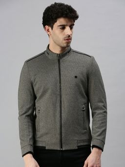 SHOWOFFFF - Men Casual Textured Grey Jacket