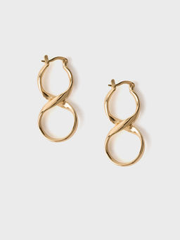 Pipa Bella by Nykaa Fashion - Gold Infinity Shaped Hoop Earrings