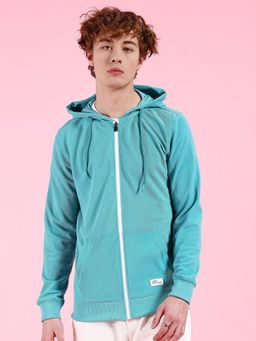 The Indian Garage Co - Men Regular Fit Self Design Hooded- Green