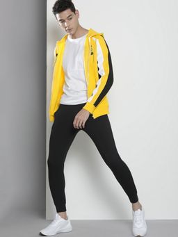 The Indian Garage Co - Men Regular Fit Colorblocked Round Neck Sweatshirt- Yellow