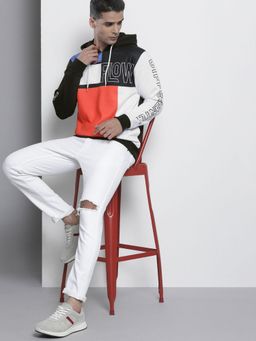 The Indian Garage Co - Men Regular Fit Colorblocked Hooded Neck Sweatshirt- Multi-Color