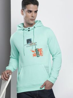 The Indian Garage Co - Men Regular Fit Printed Hooded Neck Sweatshirt- Blue