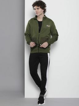 The Indian Garage Co - Men Regular Fit Printed High Neck Sweatshirt- Olive