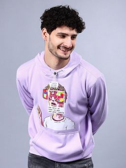 The Indian Garage Co - Men Relaxed Fit Printed Hooded- Purple