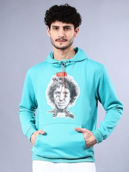 The Indian Garage Co - Men Relaxed Fit Printed Hooded- Blue