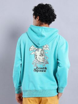 The Indian Garage Co - Men Slim Fit Solid Hooded- Blue