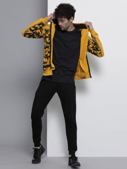 The Indian Garage Co - Men Regular Fit Camouflage Hooded- Mustard