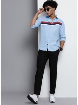 The Indian Garage Co - Men Print Full Sleeves Cutaway Collar Casual Shirt- Blue