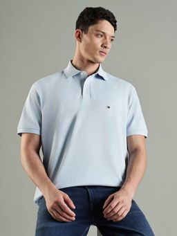 Tommy Hilfiger - Solid Relaxed Fit Cotton Polo T-shirt- Blue