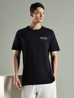 Tommy Hilfiger - Logo Regular Fit Cotton T-Shirt- Navy Blue