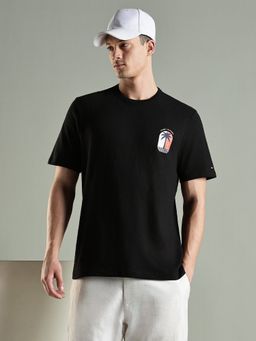 Tommy Hilfiger - Printed Regular Fit Cotton T-Shirt- Black