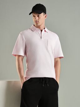 Tommy Hilfiger - Solid Relaxed Fit Cotton Polo T-shirt- Pink