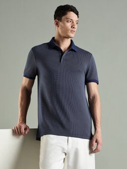 Tommy Hilfiger - Solid Regular Fit Cotton Polo T-shirt- Blue