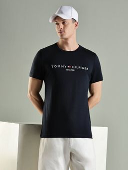 Tommy Hilfiger - Solid Slim Fit Cotton T-Shirt1- Navy Blue