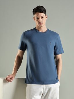 Tommy Hilfiger - Solid Regular Fit Cotton T-Shirt- Blue
